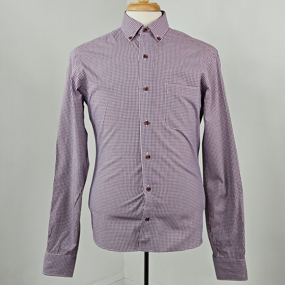 Taylor Stitch Custom Button-Down‎ Red Plaid Gingham Shirt MINOR FLAW Men's S